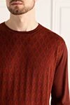 Stefano Ricci Cashmere and silk burgundy jumper for men - Contrasting pattern. 70% cashmere, 30% silk. Country of manufacture: Italy. Care: specialized cleaning - photo 5