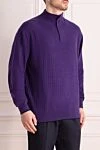 Stefano Ricci Cashmere tee in purple for men - 100% cashmere. Closure: Zipper. Country of manufacture: Italy. Care: specialized cleaning - photo 3