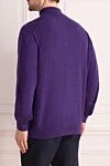 Cashmere tee in purple for men Stefano Ricci - 100% cashmere. Closure: Zipper. Country of manufacture: Italy. Care: specialized cleaning - photo 4