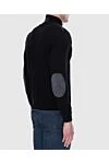 Тройер из кашемира и замши черный мужской Stefano Ricci - Фактурный узор, контрастный воротник и манжеты. 100% кашемир, 100% замша. Молния. Страна производитель: Италия. Уход: специализированная чистка - фото 4