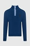 Stefano Ricci Тройер із кашеміру та шовку синій чоловічий - Контрастний комір, вишитий логотип бренду. 70% кашемір, 30% шовк. гудзики. Країна виробник: Італія. Догляд: спеціалізоване чищення - фото 1