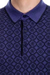 Stefano Ricci Мужское фиолетовое поло с длинным рукавом и жаккардовой вставкой - Контрастный узор, сочетание двух оттенков. Длинный рукав. 70% кашемир, 30% шёлк. Пуговицы. Страна производитель: Италия. Уход: специализированная чистка - фото 5