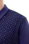 Мужское фиолетовое поло с длинным рукавом и жаккардовой вставкой Stefano Ricci - Контрастный узор, сочетание двух оттенков. Длинный рукав. 70% кашемир, 30% шёлк. Пуговицы. Страна производитель: Италия. Уход: специализированная чистка - фото 6