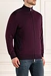 Stefano Ricci Кардиган мужской из кашемира и шелка бордовый - Высокий воротник. 70% кашемир, 30% шёлк. Молния. Страна производитель: Италия. Уход: специализированная чистка - фото 3