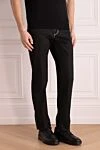 Stefano Ricci Men's black smooth cotton jeans - contrast stitching. 100% cotton. Closure: button, zipper. Three side pockets, two back pockets. Country of manufacture: Italy. Care: specialized cleaning - photo 3