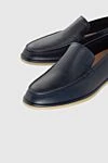 Cesare di Napoli Blue leather loafers for men - contrast sole. 100% genuine leather. Insole: leather. Country of manufacture: Italy. Care: specialized cleaning - photo 5