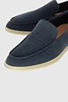 Cesare di Napoli Blue nubuck loafers for men - contrast sole. 100% nubuck. Insole: leather. Country of manufacture: Italy. Care: specialized cleaning - photo 5