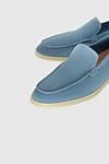 Cesare di Napoli Blue suede loafers for men - contrast sole. 100% suede. Insole: leather. Country of manufacture: Italy. Care: specialized cleaning - photo 5