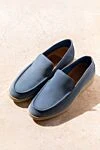 Blue suede loafers for men Cesare di Napoli - contrast sole. 100% suede. Insole: leather. Country of manufacture: Italy. Care: specialized cleaning - photo 6