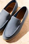 Cesare di Napoli Blue suede loafers for men - contrast sole. 100% suede. Insole: leather. Country of manufacture: Italy. Care: specialized cleaning - photo 7