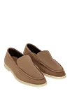 Cesare di Napoli Brown nubuck loafers for men - contrast sole. 100% nubuck. Insole: leather. Country of manufacture: Italy. Care: specialized cleaning - photo 3