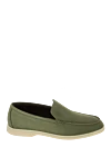 Cesare di Napoli Green nubuck loafers for men - contrast sole. 100% nubuck. Insole: leather. Country of manufacture: Italy. Care: specialized cleaning - photo 1