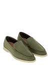 Cesare di Napoli Green nubuck loafers for men - contrast sole. 100% nubuck. Insole: leather. Country of manufacture: Italy. Care: specialized cleaning - photo 3