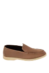 Cesare di Napoli Brown nubuck loafers for men - contrast sole. 100% nubuck. Insole: leather. Country of manufacture: Italy. Care: specialized cleaning - photo 1