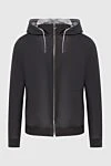 Seraphin Black leather and nylon jacket for men - Hood. 100% leather, nylon. Closure: Zipper. Two side pockets. Country of manufacture: Italy. Care: specialized cleaning - photo 1