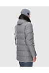 Men's wool and cashmere down jacket gray Moorer - Additionally: Hood with fur. Composition: 90% wool, 10% cashmere. Closure: Zipper, buttons. Pockets: Two side pockets, two inside pockets. Country of manufacture: Italy. Care: specialized cleaning - photo 4