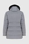 Moorer Men's wool and cashmere down jacket gray - Additionally: Hood with fur. Composition: 90% wool, 10% cashmere. Closure: Zipper, buttons. Pockets: Two side pockets, two inside pockets. Country of manufacture: Italy. Care: specialized cleaning - photo 7