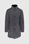 Moorer Gray wool and cashmere coat for men - High neck. 90% wool, 10% cashmere. Closure: Buttons, zipper. Two side pockets, two inside pockets. Country of manufacture: Italy. Care: specialized cleaning - photo 1