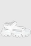 Prada White leather sandals for women - massive sole, logo. leather. Velcro. Country of manufacture: Italy. Care: specialized cleaning - photo 1