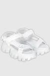 Prada White leather sandals for women - massive sole, logo. leather. Velcro. Country of manufacture: Italy. Care: specialized cleaning - photo 3