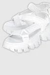 Prada White leather sandals for women - massive sole, logo. leather. Velcro. Country of manufacture: Italy. Care: specialized cleaning - photo 5