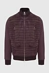 Seraphin Men's burgundy polyester and crocodile leather jacket - Textured pattern. polyester, crocodile skin. Closure: Zipper. Two side pockets, two zipped chest pockets. Country of manufacture: Italy. Care: specialized cleaning - photo 1