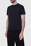 Loro Piana Black cotton T-shirt for men - 100% cotton. Country of manufacture: Italy. Care: specialized cleaning - photo 3
