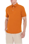 Loro Piana Orange cotton polo for men - 100% cotton. Buttons. Country of manufacture: Italy. Care: specialized cleaning - photo 3