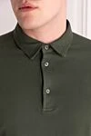 Loro Piana Green cotton polo for men - 100% cotton. Buttons. Country of manufacture: Italy. Care: specialized cleaning - photo 5