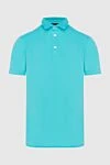 Loro Piana Blue cotton polo for men - 100% cotton. Buttons. Country of manufacture: Italy. Care: specialized cleaning - photo 1