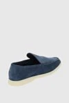 Loro Piana Blue suede loafers for men - contrasting white sole. 100% suede. Country of manufacture: Italy. Care: specialized cleaning - photo 3