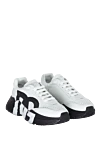 Dolce & Gabbana White leather sneakers for men - Tongue with logo. Upper made of cracked calf leather, Flat laces. Outer: material composition: 100% calf leather. Insole: leather with a company label. Country of manufacture: Italy. Care: specialized cleaning - photo 3