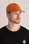 Orange polyamide cap for men Loro Piana - Contrasting logo embroidery. 100% polyamide. Country of manufacture: Italy. Care: specialized cleaning - photo 2