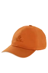 Loro Piana Orange polyamide cap for men - Contrasting logo embroidery. 100% polyamide. Country of manufacture: Italy. Care: specialized cleaning - photo 3