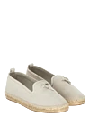 Loro Piana Women's gray suede espadrilles with metal elements - metal elements with a logo. suede. Country of manufacture: Italy. Care: specialized cleaning - photo 3