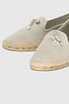 Loro Piana Women's gray suede espadrilles with metal elements - metal elements with a logo. suede. Country of manufacture: Italy. Care: specialized cleaning - photo 5