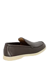 Brown leather loafers for men Loro Piana - contrasting white sole. 100% genuine leather. Country of manufacture: Italy. Care: specialized cleaning - photo 4