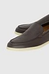 Loro Piana Brown leather loafers for men - contrasting white sole. 100% genuine leather. Country of manufacture: Italy. Care: specialized cleaning - photo 5