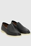 Loro Piana Blue leather loafers for men - contrasting white sole. 100% genuine leather. Country of manufacture: Italy. Care: specialized cleaning - photo 3