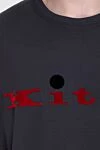 Kiton Темно-серая хлопковая футболка с фирменным логотипом на груди - вышивка логотипа. 100% хлопок. Страна производитель: Италия. Уход: специализированная чистка - фото 5