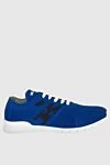 Kiton Blue textile sneakers for men - Logo. 90% cotton, 10% elastane. laces. height 2 cm. Country of manufacture: Italy. Care: specialized cleaning - photo 1