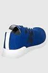 Blue textile sneakers for men Kiton - Logo. 90% cotton, 10% elastane. laces. height 2 cm. Country of manufacture: Italy. Care: specialized cleaning - photo 4