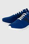 Kiton Blue textile sneakers for men - Logo. 90% cotton, 10% elastane. laces. height 2 cm. Country of manufacture: Italy. Care: specialized cleaning - photo 5