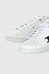 Kiton White leather sneakers for men - Logo. 100% leather. laces. height 2 cm. Country of manufacture: Italy. Care: specialized cleaning - photo 5