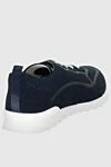 Blue textile sneakers for men Kiton - Logo. 90% cotton, 10% elastane. laces. height 2 cm. Country of manufacture: Italy. Care: specialized cleaning - photo 4