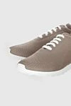 Kiton Beige men's textile sneakers - Logo. 90% cotton, 10% elastane. laces. height 2 cm. Country of manufacture: Italy. Care: specialized cleaning - photo 5