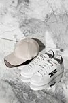 White leather sneakers for men Kiton - Logo. 100% leather. laces. height 2 cm. Country of manufacture: Italy. Care: specialized cleaning - photo 6