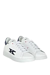 Kiton White leather sneakers for men - Logo. 100% leather. laces. height 2 cm. Country of manufacture: Italy. Care: specialized cleaning - photo 3