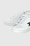 Kiton White leather sneakers for men - Logo. 100% leather. laces. height 2 cm. Country of manufacture: Italy. Care: specialized cleaning - photo 5