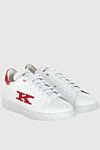 Kiton White leather sneakers for men - Logo. 100% leather. laces. height 2 cm. Country of manufacture: Italy. Care: specialized cleaning - photo 3